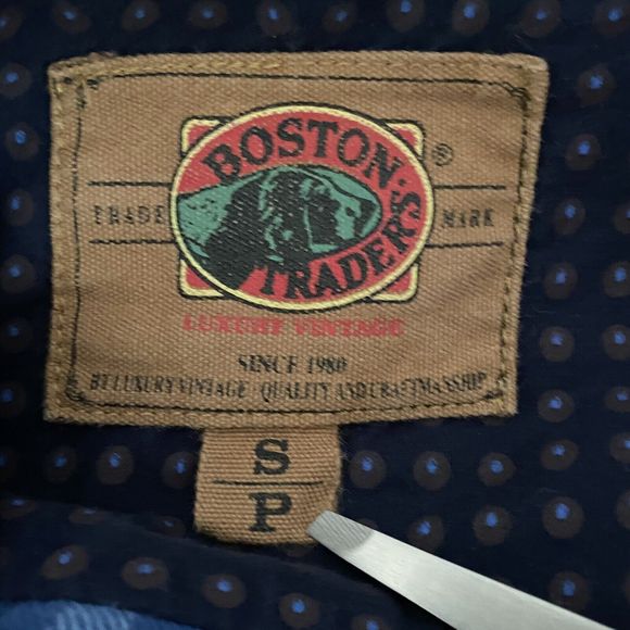 Boston Traders Plaid Flannel Shirt Sz. Small Button Front Down Blue White - Picture 6 of 9
